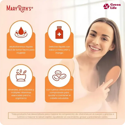 🌟 Mary Ruth’s Multivitamínico Líquido: Cabello Largo y Uñas Fuertes 🌟
